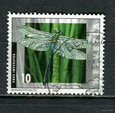 Швейцария - 2002 - Стрекоза 10С - [Mi.1802] - 1 марка. Гашеная.  (Лот 32JA)-TG3P52