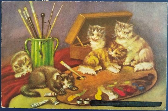 С Днем Именин! Котята. Латвия. 1938 г.