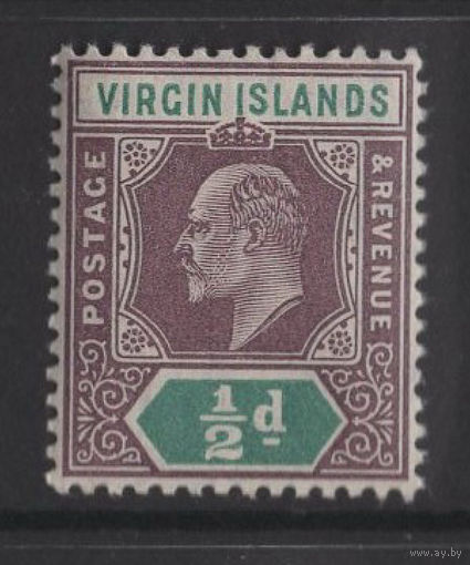 1904 Виргинские острова ** Edward VII, марка из серии (SG 54). Британские колонии