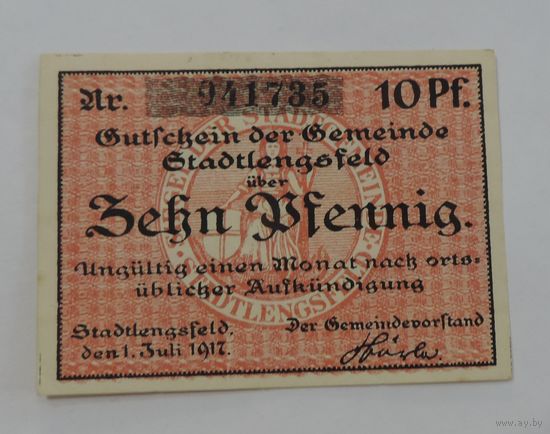 10 пфеннигов 1917г. (Нотгельды) Германия.