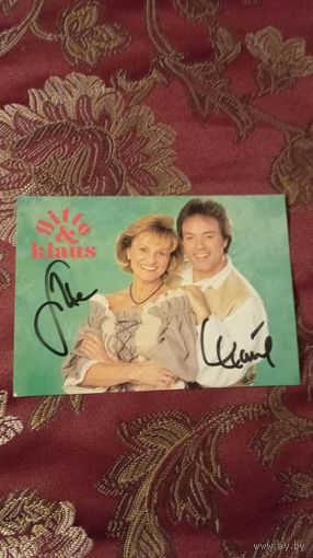 Автограф дуэта дуэта Gitte & Klaus (Гитте и Клаус