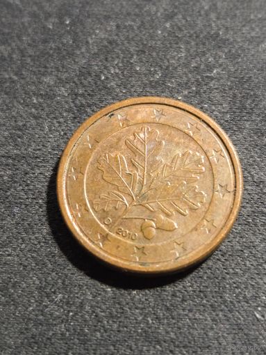 Германия 1 евроцент 2010 D
