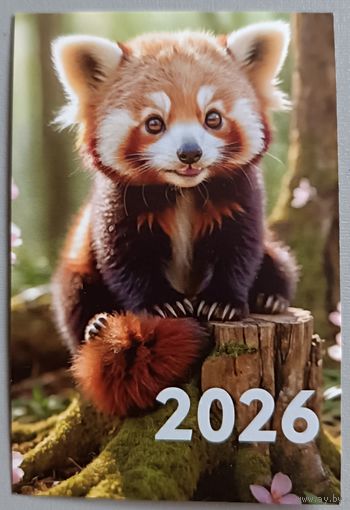 Рыжий панда. Календарик, 2026