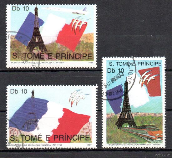 200 лет Французской революции Сан Томе и Принсипи 1989 год серия из 3-х марок