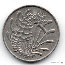 10 центов  1967 Сингапур. рыбка