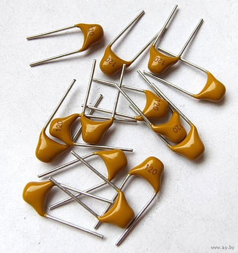 12 пф ((Цена за 35 штук)) 120. 50 Вольт 5% NP0. Конденсатор керамический многослойный выводной. 12пф