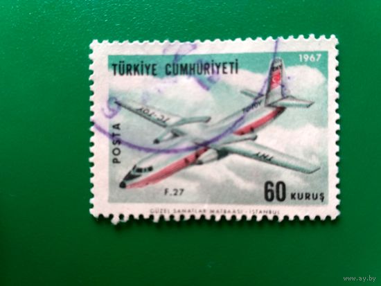Турция. Авиапочта. Самолёт региональных линий. 1967