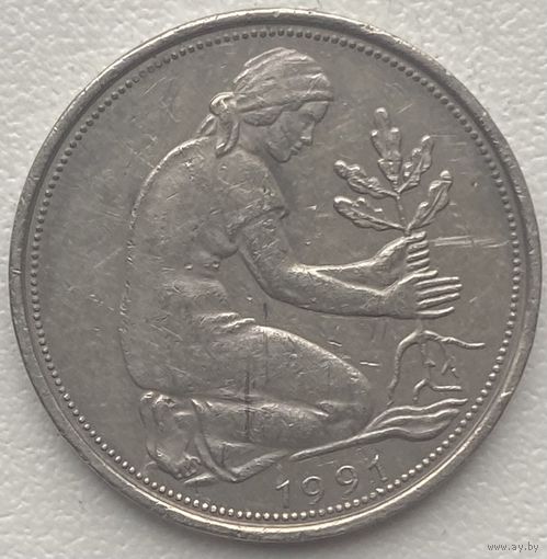 Германия 50 пфеннигов 1991 г. F