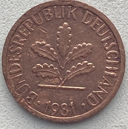 Германия 1 пфенниг 1981 г. G