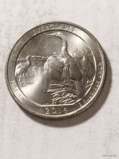 США 1 квотер "Национальный парк Эверглейдс. Серия Прекрасная Америка" 2014