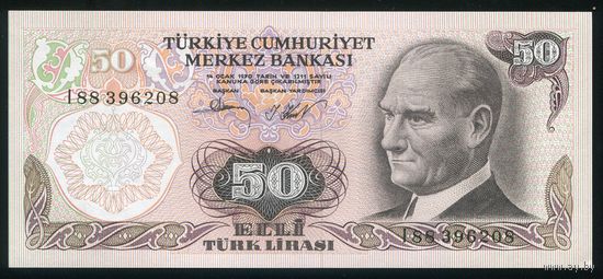 Турция 50 лир 1976 г. P188(3). Серия I. UNC