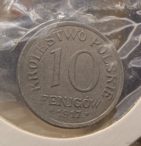 Польша 10 пфеннигов 1917 год.