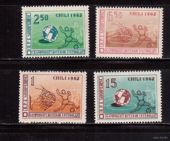 Албания-1962,(Мих.673-676)  ** ,  ,Спорт, ЧМ-1962 по футболу,