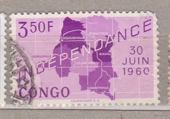 Празднование независимости Карта Конго 1960 год лот 13