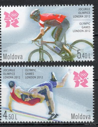 Молдова 2012. Олимпиада Лондон. Велосипед, борьба 2 марки (458)