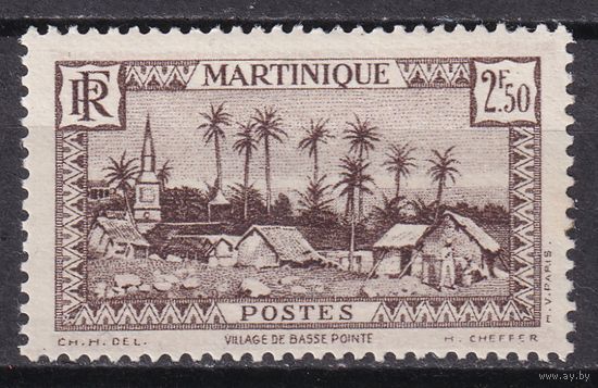 22.FrK. Франция. Колонии. Мартиника. Местные мотивы. 1940 г. 2,5 Fr. Mi.#186.