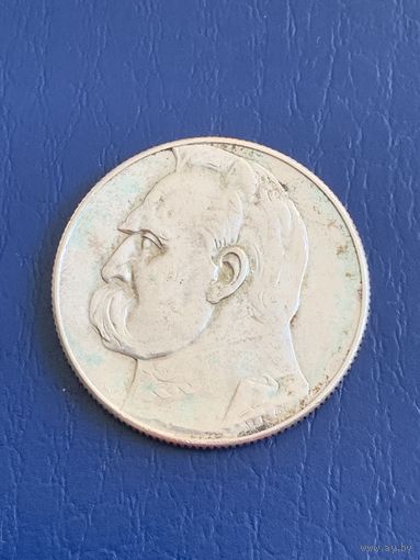 Польша 5 злотых 1934 г Пилсудский с рубля без Мин. Цены