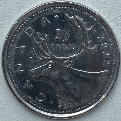 Канада 25 центов 2022 г.