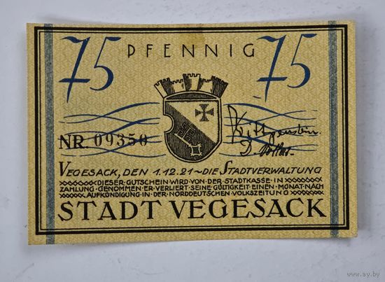 75  пфеннигов  Германия нотгельд