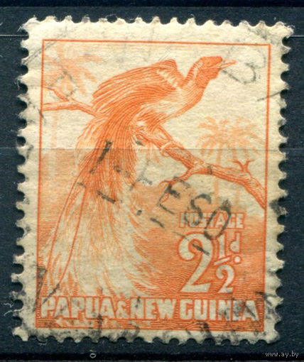 Британские колонии - Папуа Новая Гвинея - 1952/60г. - ландшафты, виды, местные мотивы, 2 1/2 P - 1 марка - гашёная [Mi 4]. #3-WB-90-A-1