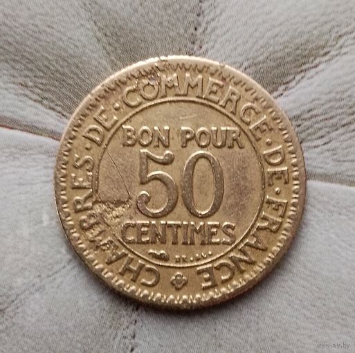 50 сантимов 1922 года Франция. Третья Республика. Единственная на аукционе!
