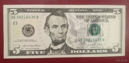 Торг! 5 долларов США 2021 года, UNC
