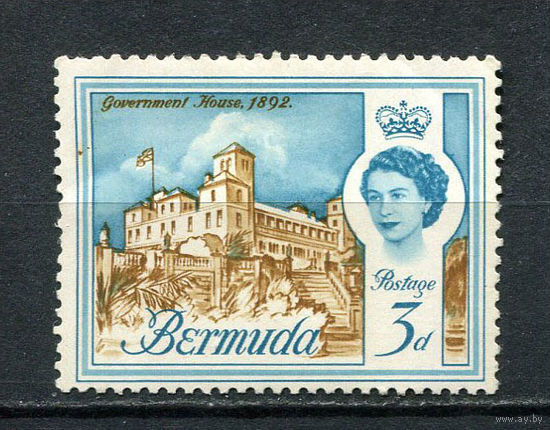 Британские колонии - Бермуды - 1962/1969 - Королева Елизавета II и архитектура 3Р - [Mi.164] - 1 марка. MH.  (Лот 14HC)-T4P52