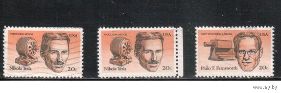 США-1983, (Мих.1653-1656) , гаш.  , Личности, Изобретатели ,3 марки