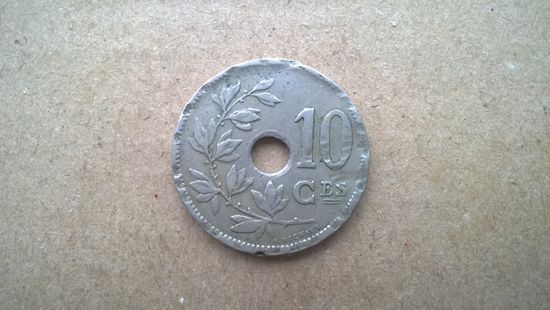 Бельгия 10 сантимов, 1926г. (К-U-)