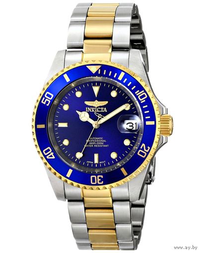 Часы Invicta Mako Pro Diver новые с автоподзаводом и жёлтым ротором. Механика. Водостойкость 200 м по ISO 22810.