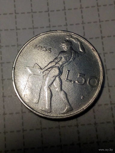 50 лир Италия  1954 год