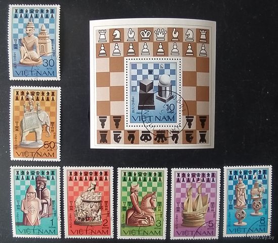 Вьетнам 1983 блок+7м,   шахматы.
