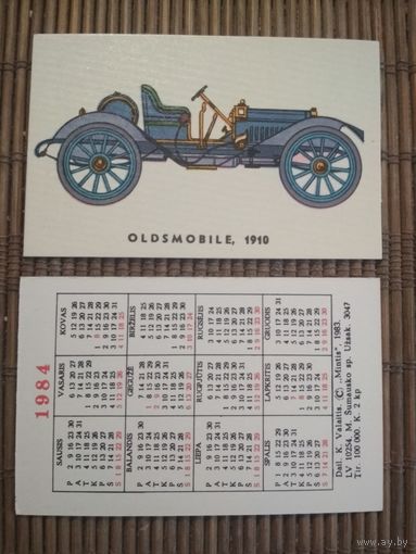 Карманный календарик. 1984 год. Автомобиль. Литва