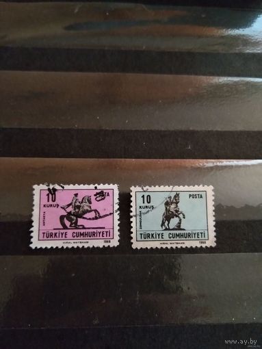 1968 Турция полная серия марки для почтовых карточек памятник Ататюрку искусство культура (5-2)