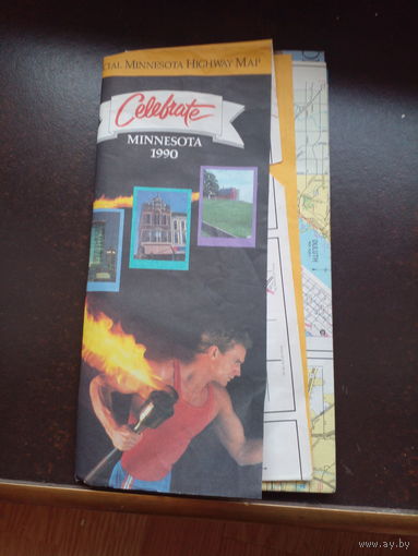 Миннесота, штат, карта. 1990