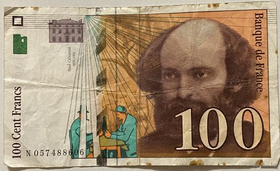 Банкнота 100 франков Франция 1998 год. Поль Сезанн