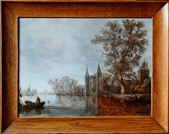 А. Серпин. Голландский пейзаж с замком. 2025. х,м. 39х49