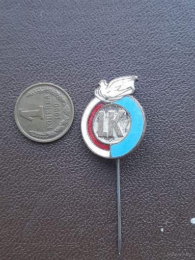 Значок тяжелый, эмали LK. Латвия С 1 рубля