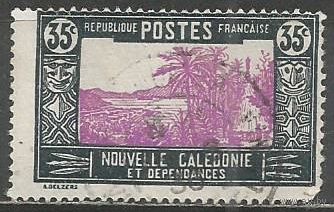 Новая Каледония. Хижина вождя племени. 1928г. Mi#145.
