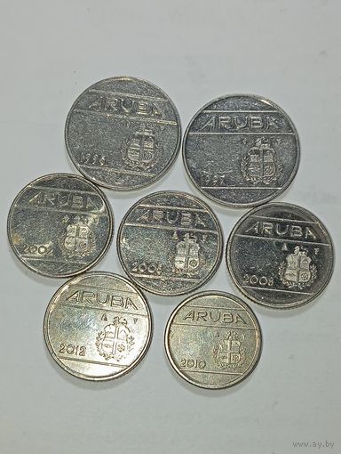 Аруба 25 центов 1995 , 1997 , 10 центов 2002 , 2005 , 2008 , 2012 и 5 центов 2010 года .