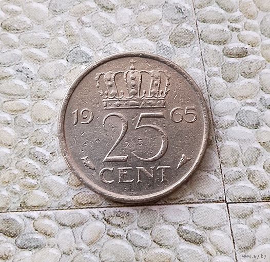 25 центов 1965 года Нидерланды. Королева Юлиана.