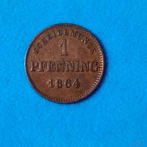 1 пфенниг (1864г.) Бавария.Состояние!!!