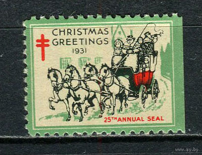 США - 1931 - Рождество и Новый год - 1 виньетка. MNH.  (LOT Gb17)-T10P26