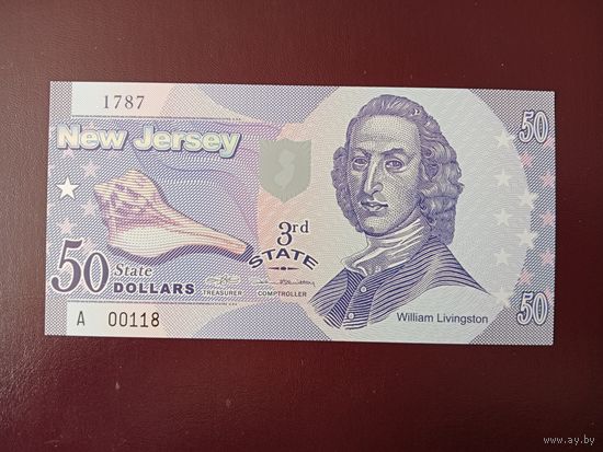 Штат Нью-Джерси 50 долларов UNC