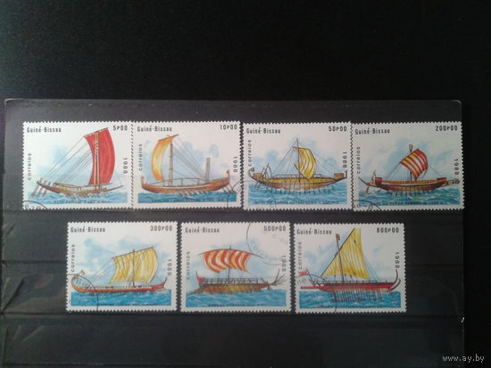 Гвинея Бисау, 1988. Старинные парусные корабли, полная серия. Mi-6,0 евро гаш.