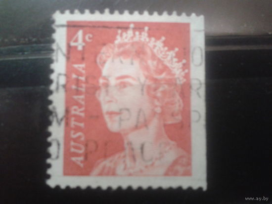 Австралия 1966 Королева Елизавета 2 4с, марка из буклета Михель-1,5 евро гаш