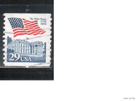 США-1992, (Мих.2213), гаш. , Стандарт, Флаг, Белый дом(одиночка)