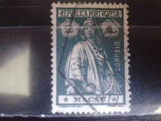 Макао, колония Португалии, 1913. Стандарт, Церера, 2 А