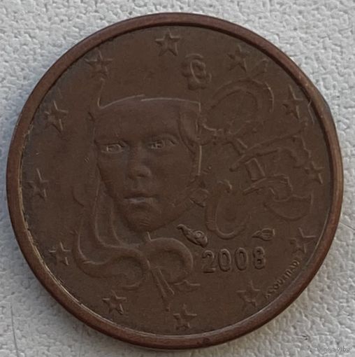 Франция 1 евроцент 2008 г.