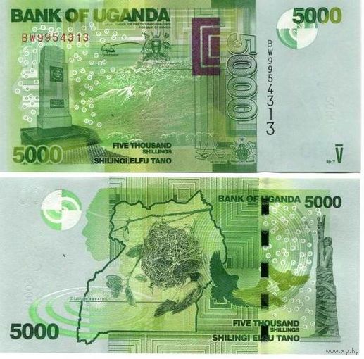 Уганда 5000 шиллингов 2019 год UNC